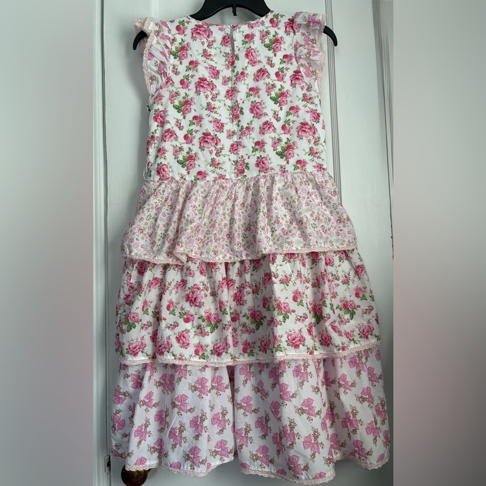 American Girl LoveShack Tired Ruffle Lace Trim Cottagecore Party Dress Sz: 12 - Picture 3 of 9